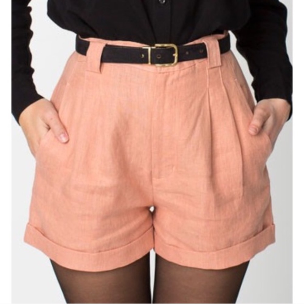 Last Chance* American Apparel Salmon Linen shorts